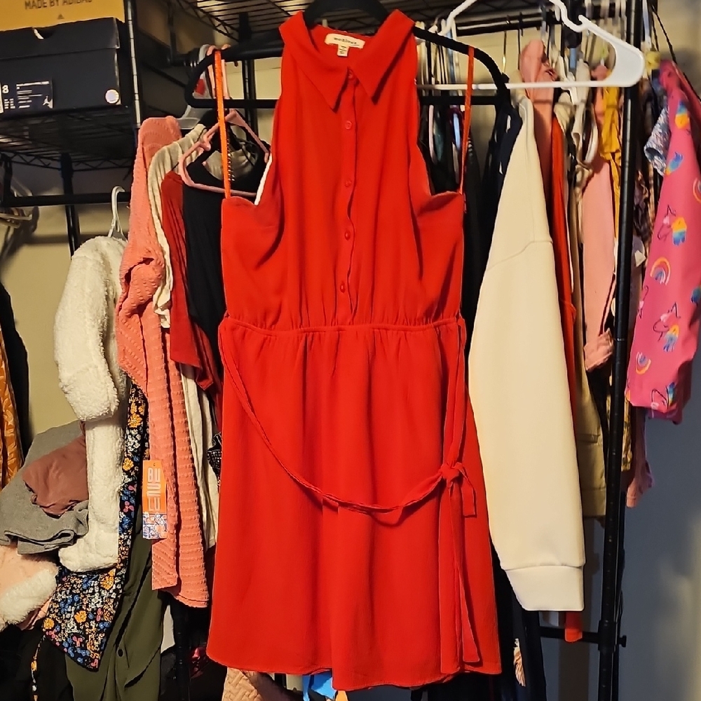 Monteau Red Tie Front A-line Sundress